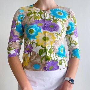 Talbots Floral Print Sweater
